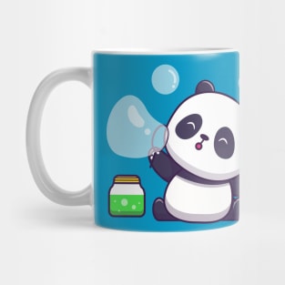 Cute Panda Playing Soap Bubble Cartoon Mug